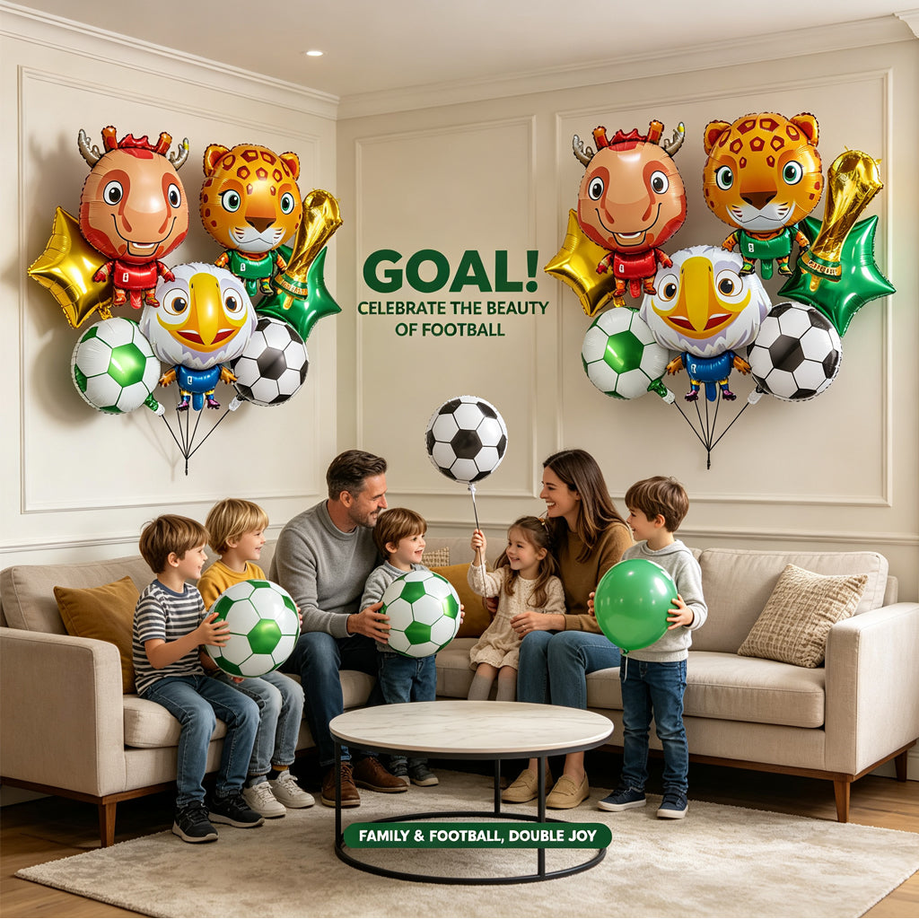 [SG Ready Stock] 2026 World Cup Soccer Foil Balloons | Football Mascot Trophy Balloon Set & 3D Singles | Party Decor