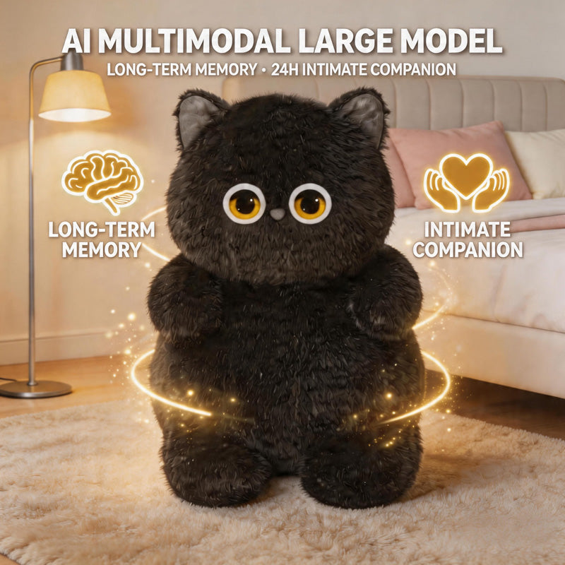 [SG Ready Stock] Meow Smart AI Cat Plush Interactive Talking Doll Educational Learning Machine Multi-Dialog Kids Toy