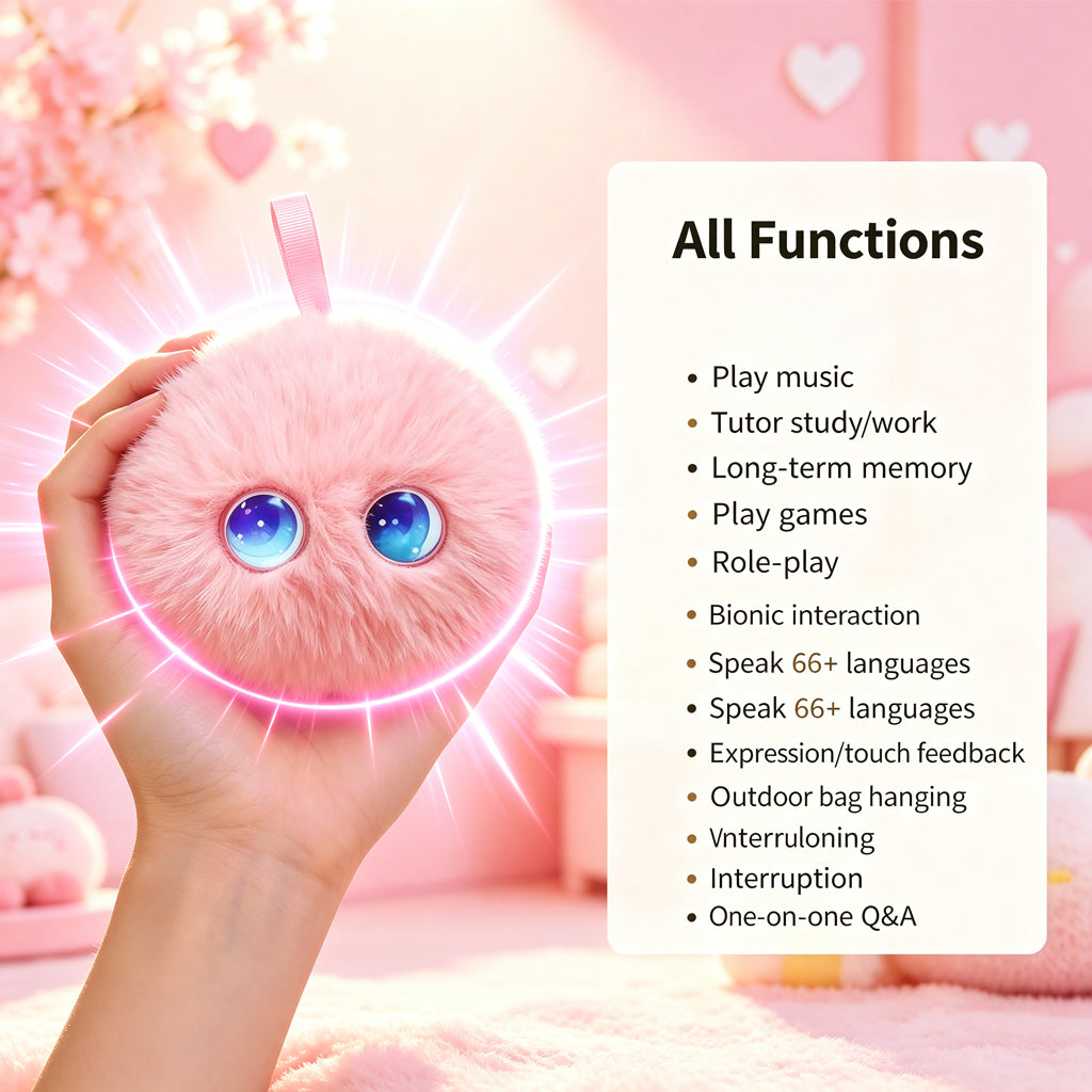 [SG Stock] Smart AI Plush Ball Toy | Multilingual 66+ Languages | Interactive Robotic Companion for Kids | Storyteller, Music & Education Gift