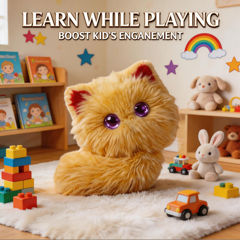MIFA AI Interactive Smart Robot Cat Toy Built-in AI Chip 80+ Languages Voice Control Fluffy Plush Fortune Cat [Local Seller]