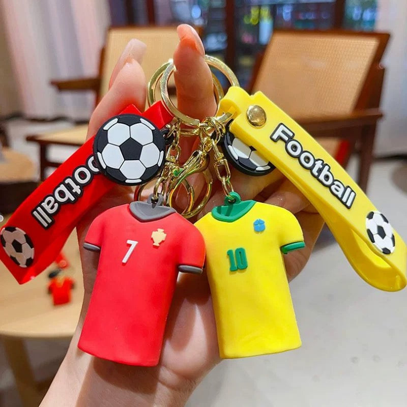[Ready Stock] 3D Football Jersey Keychain World Cup Soccer Club Keyring Bag Charm Fan Gift Car Pendant Accessory