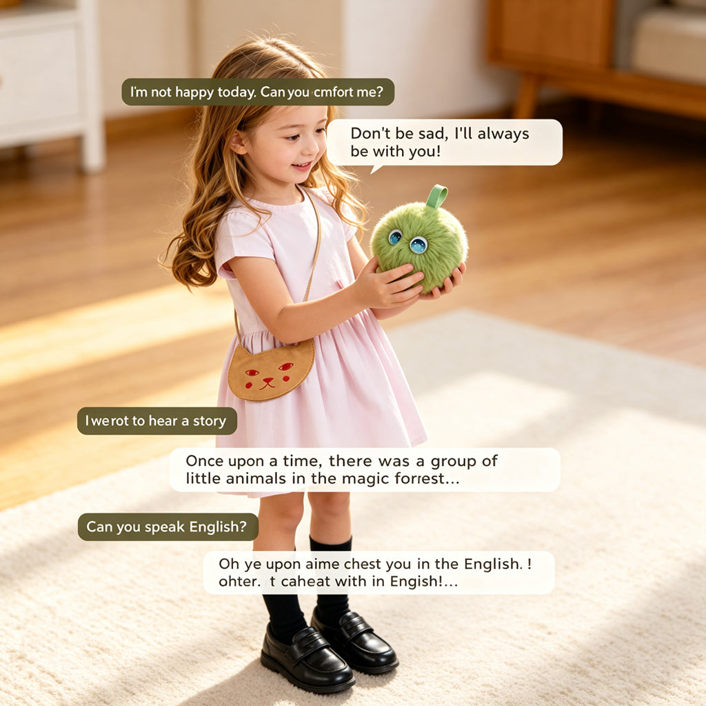 [SG Stock] Smart AI Plush Ball Toy | Multilingual 66+ Languages | Interactive Robotic Companion for Kids | Storyteller, Music & Education Gift