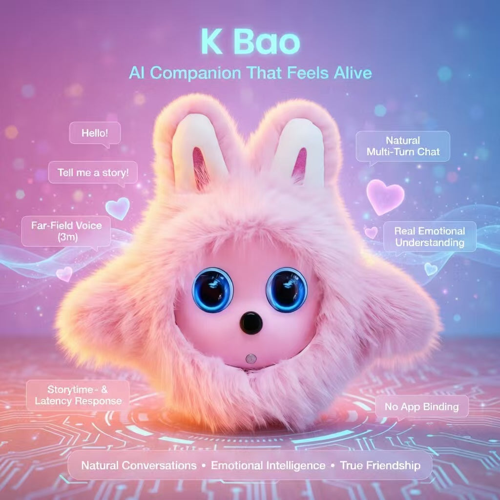 [SG Ready Stock] K-Bao AI Smart Companion Robot | Interactive Plush Pet with Voice Recognition & Emotional Intelligence | Educational Toy for Kids Birthday Gift