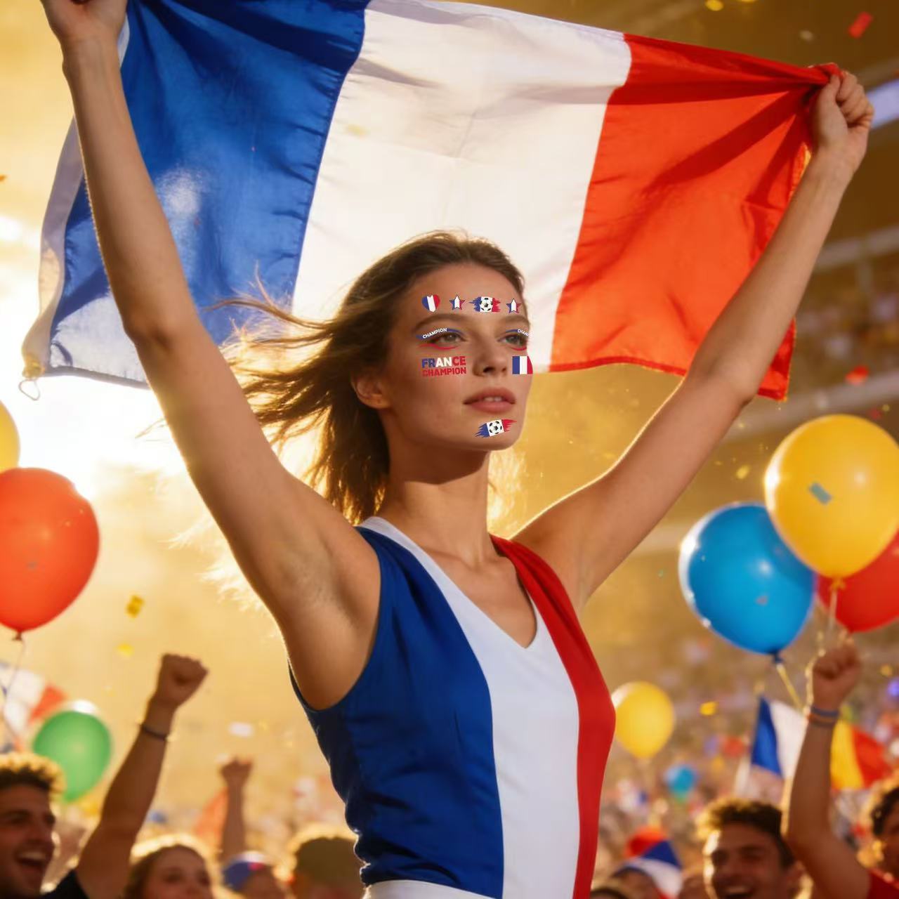 【SG Ready Stock】 3 Pcs/Set 2026 World Cup Flag Temporary Tattoos Waterproof Face Sticker Football Fan Gear