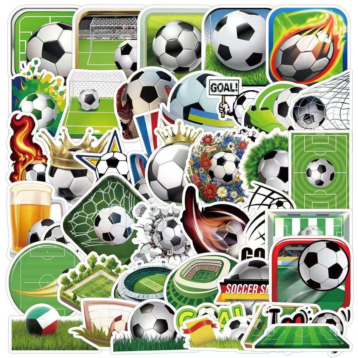 [SG Stock] 100/200Pcs Football Stickers Pack with Gift Box | Waterproof Soccer Vinyl Decals for Boys Kids Party Favors