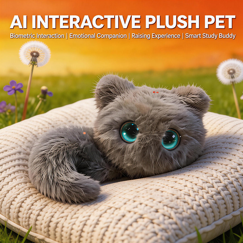 [SG Ready Stock] AI Smart Interactive Cat Plush Toy Chat 80+ Languages Voice Control Philosophy Companion Doll + FREE Gift