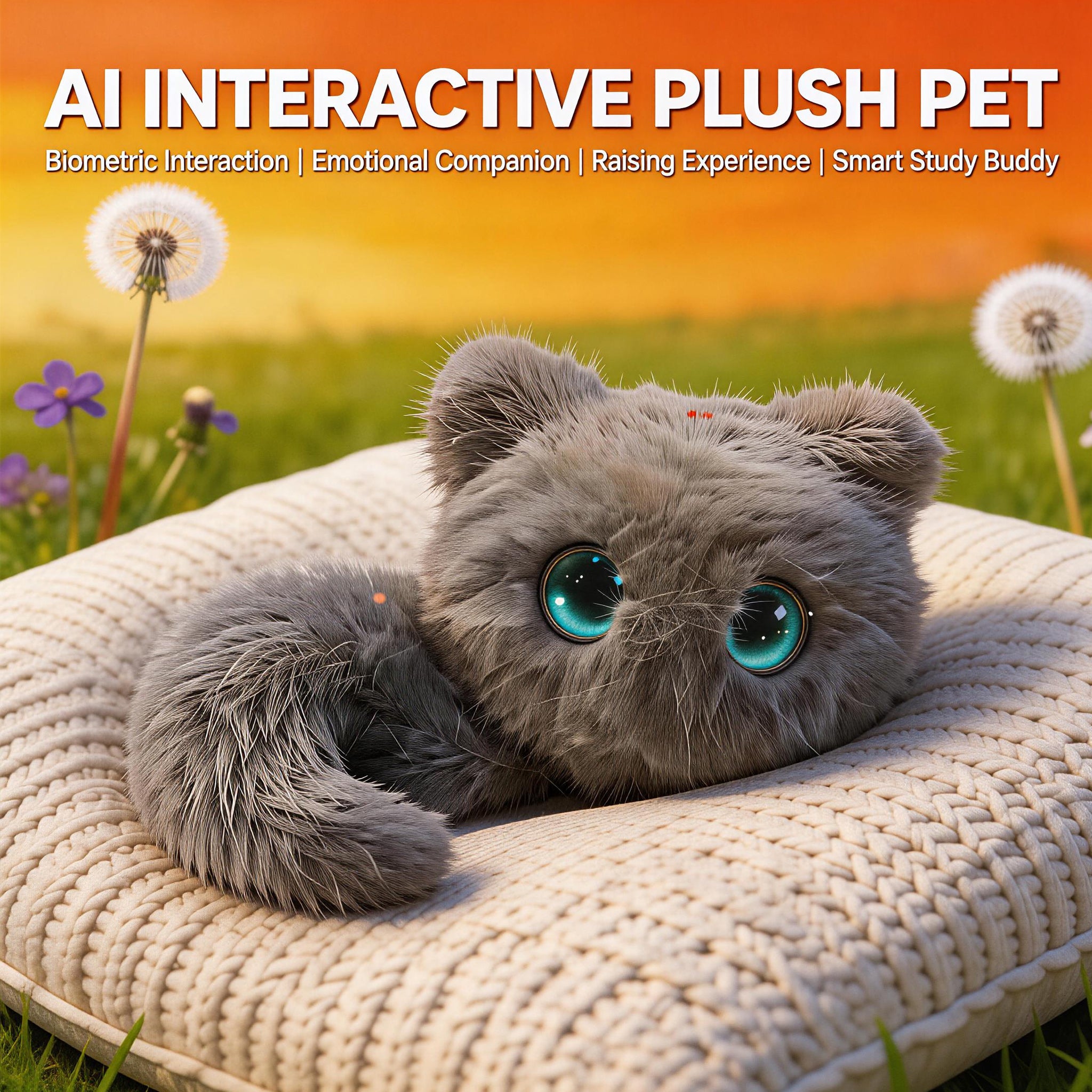 [SG Ready Stock] AI Smart Interactive Cat Plush Toy Chat 80+ Languages Voice Control Philosophy Companion Doll + FREE Gift