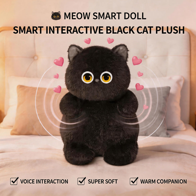 [SG Ready Stock] Meow Smart AI Cat Plush Interactive Talking Doll Educational Learning Machine Multi-Dialog Kids Toy