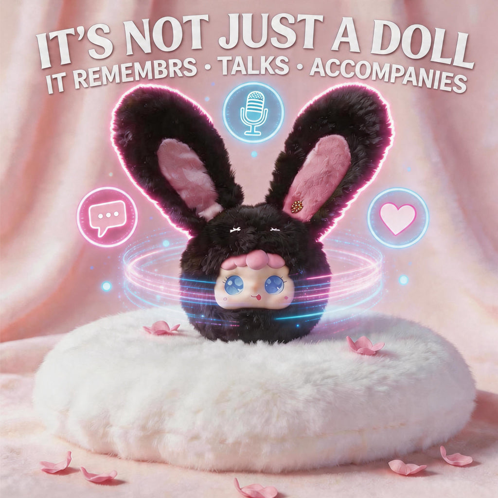 [SG Ready Stock] AI Smart Plush Toy | Interactive Voice Chat & Storyteller Companion for Kids | Strawberry Dark Choco Bunny