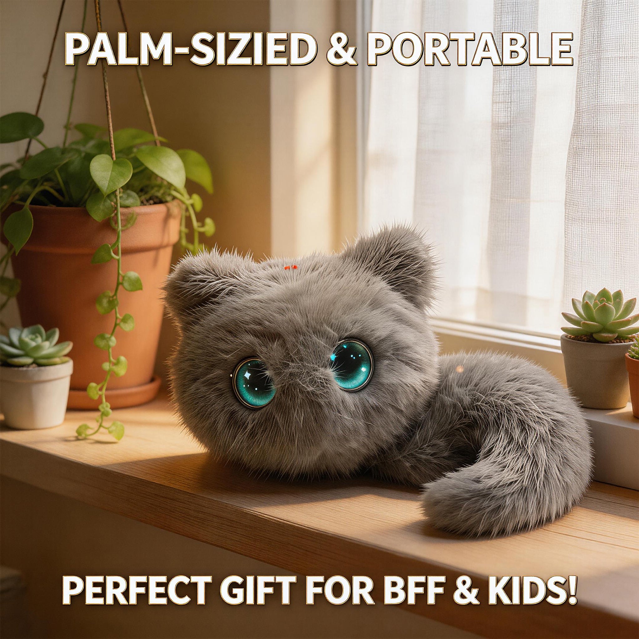 [SG Ready Stock] AI Smart Interactive Cat Plush Toy Chat 80+ Languages Voice Control Philosophy Companion Doll + FREE Gift