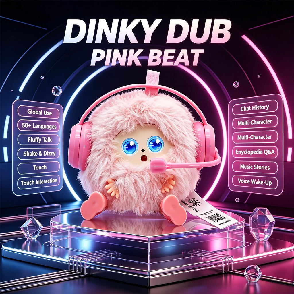[SG Ready Stock] Dinky Dub AI Smart Plush Toy | 50+ Languages Voice Chat Desktop Pet | Interactive Companion Robot for Kids & Adults