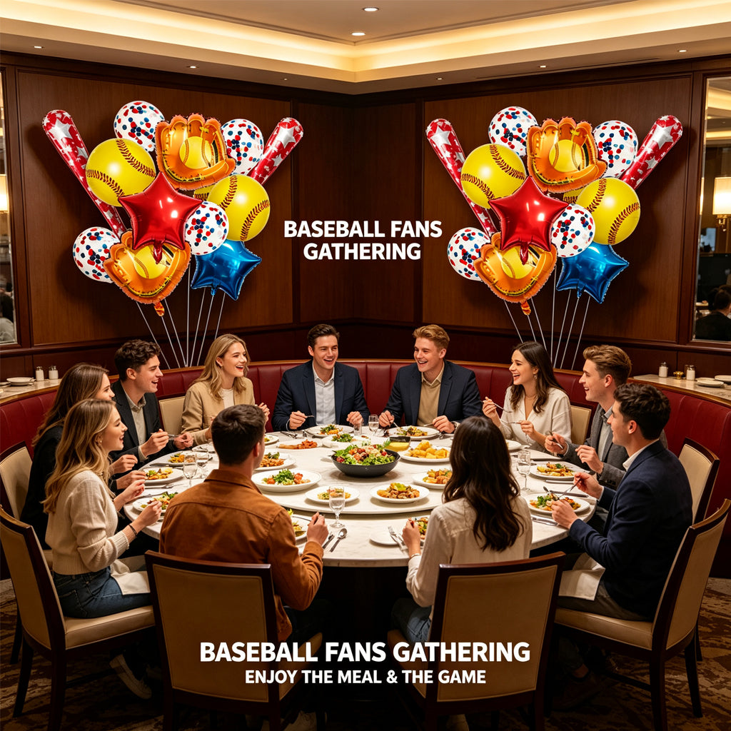 [SG Ready Stock] Baseball Balloon Bouquet Set | Sports Theme Kids Birthday Party Decoration | Foil Glove Bat Garland Kit