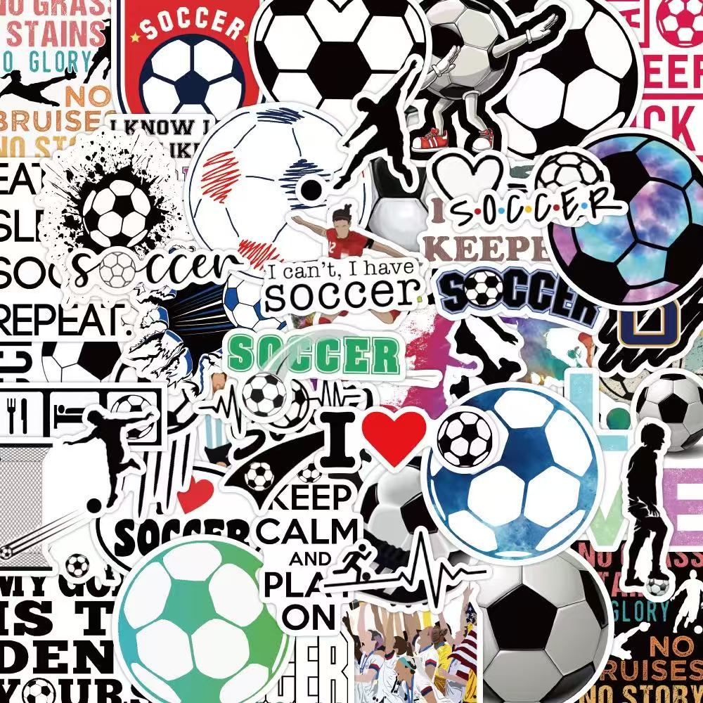 [SG Stock] 100/200Pcs Football Stickers Pack with Gift Box | Waterproof Soccer Vinyl Decals for Boys Kids Party Favors