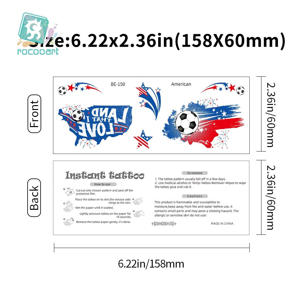 [SG Ready Stock] 2026 World Cup Football Face Tattoos | Waterproof Temporary National Flag Stickers for Fans | Safe & Non-Toxic