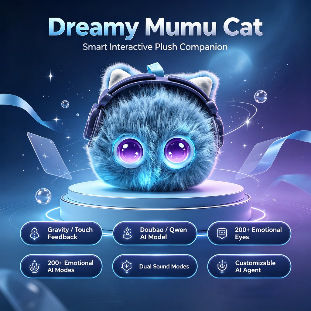 [SG Ready Stock] AI Smart Interactive Plush Companion | Dreamy Series Robot Toy with 200+ Emotional Eyes & Voice Chat