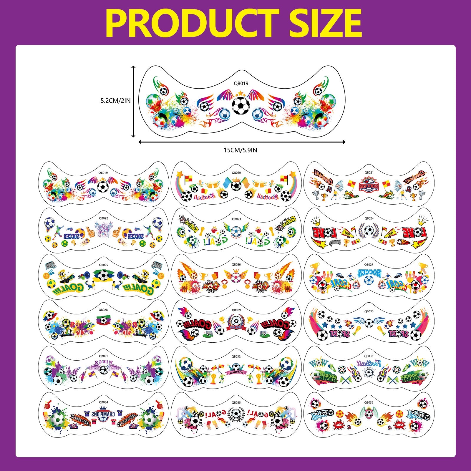 【SG Ready Stock】6 Pcs/Set Waterproof Football Freckle Tattoos World Cup 2026 Face Body Stickers Fan Party Make Up