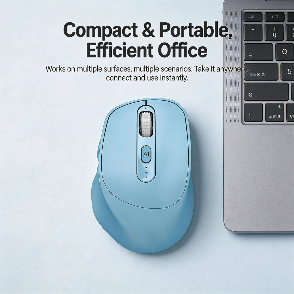 [SG Ready Stock] AI Smart Wireless Mouse | One-Click AI Assistant, Voice to Text, Translation | Silent Type-C Rechargeable Ergonomic Mouse