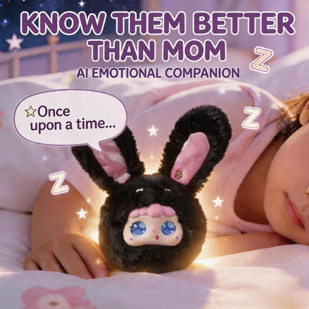 [SG Ready Stock] AI Smart Plush Toy | Interactive Voice Chat & Storyteller Companion for Kids | Strawberry Dark Choco Bunny