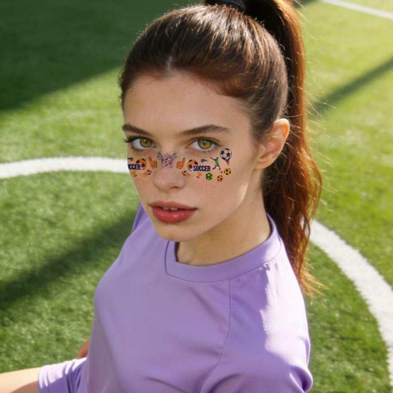 【SG Ready Stock】6 Pcs/Set Waterproof Football Freckle Tattoos World Cup 2026 Face Body Stickers Fan Party Make Up
