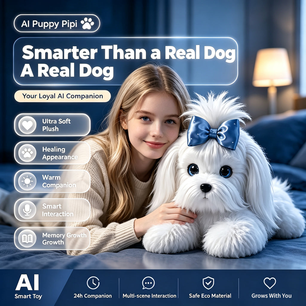 [SG Ready Stock] AI Smart Puppy Pipi Plush Toy | Interactive Voice Companion & Memory Growth Robot Dog for Kids