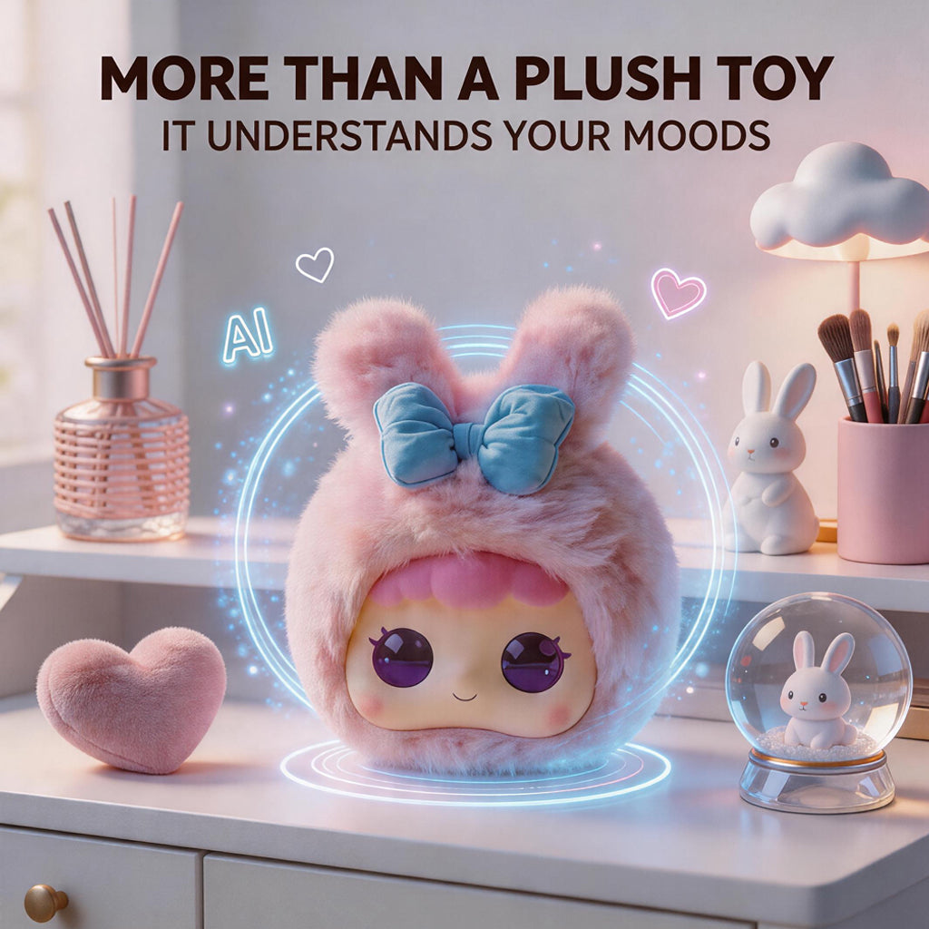 [SG Ready Stock] AI Smart Interactive Plush Toy Companion | Ronoo LLM Voice Recognition Pet | Animated LED Eyes & App Control | 15cm Kids Gift