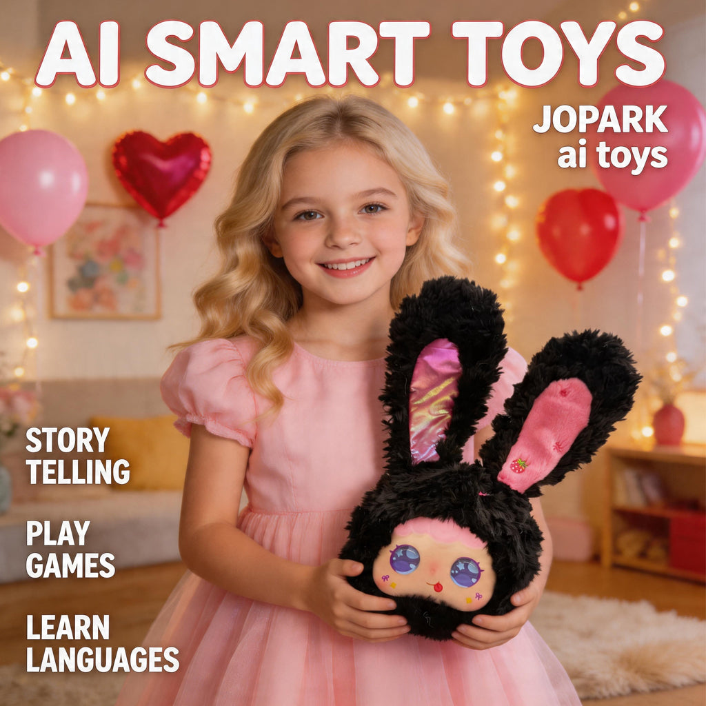 [SG Ready Stock] AI Smart Plush Toy | Interactive Voice Chat & Storyteller Companion for Kids | Strawberry Dark Choco Bunny