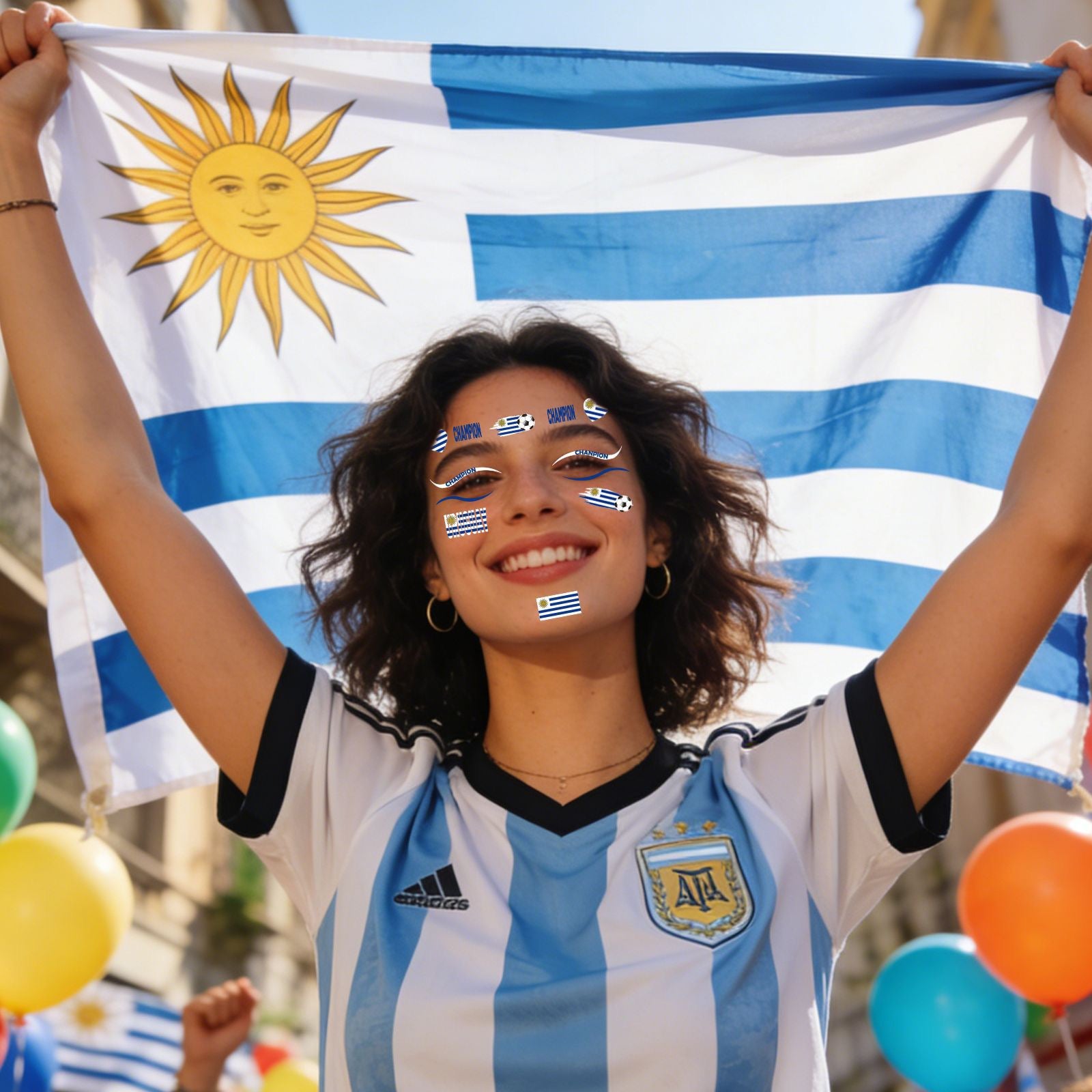 【SG Ready Stock】 3 Pcs/Set 2026 World Cup Flag Temporary Tattoos Waterproof Face Sticker Football Fan Gear