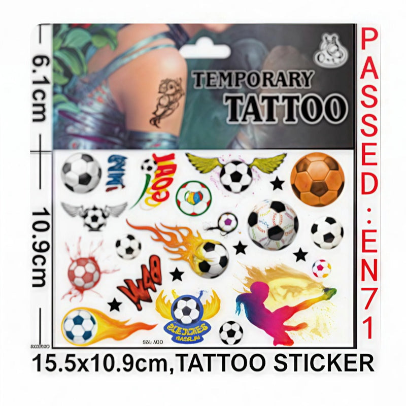 [SG Stock] Waterproof Sports Temporary Tattoos | 2026 World Cup Soccer & Basketball Fake Tattoo Stickers for Kids Party