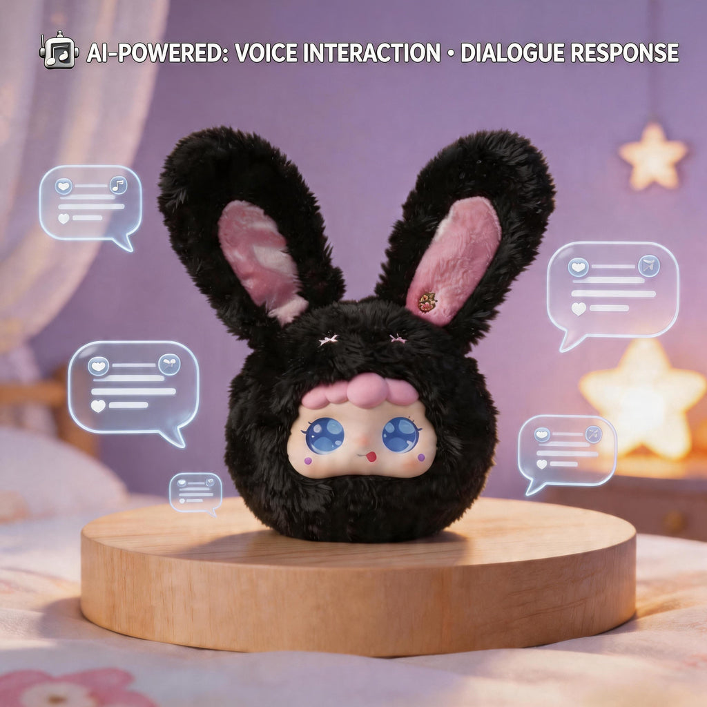 [SG Ready Stock] AI Smart Plush Toy | Interactive Voice Chat & Storyteller Companion for Kids | Strawberry Dark Choco Bunny