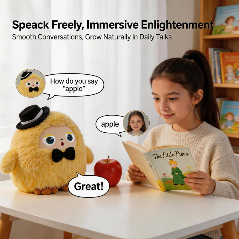 [SG Ready Stock] Ledoudoo AI Smart Interactive Plush Toy Kids Language Learning Multi-Language Educational Talking Companion Doll