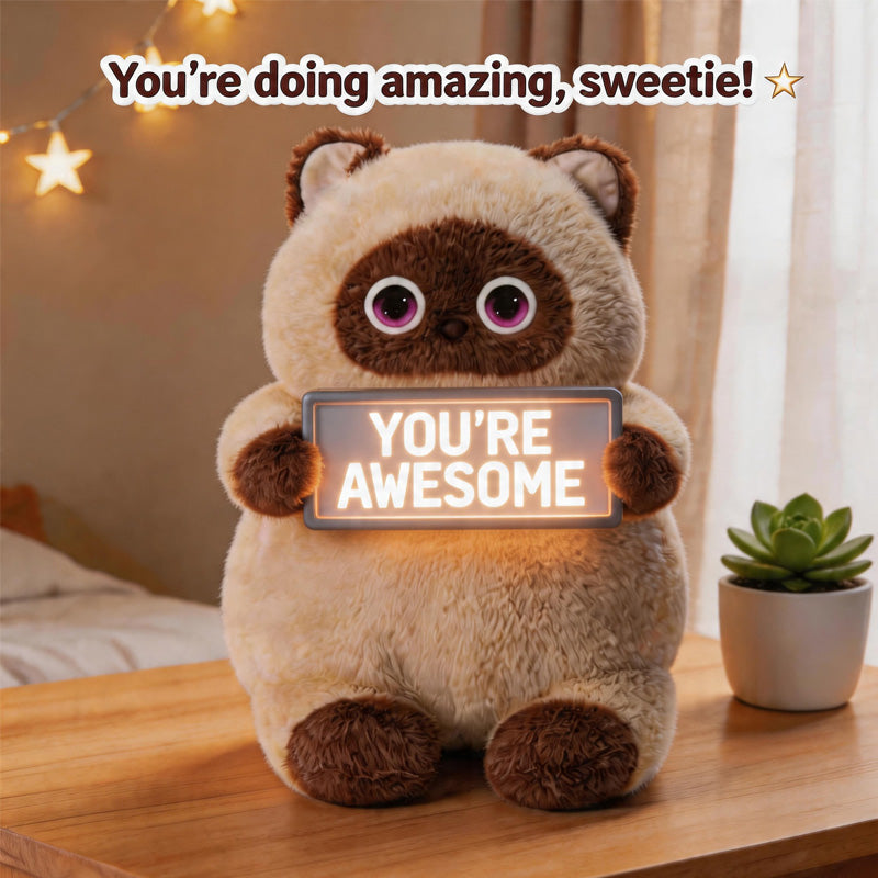 [SG Ready Stock] Meow Smart AI Cat Plush Interactive Talking Doll Educational Learning Machine Multi-Dialog Kids Toy
