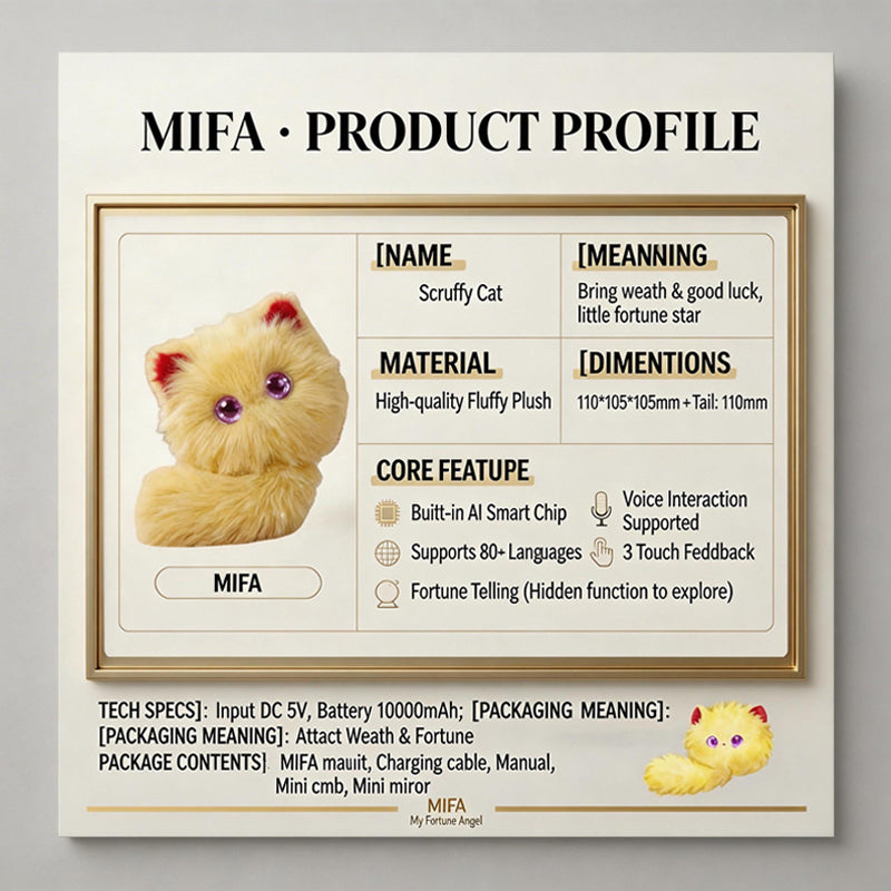 MIFA AI Interactive Smart Robot Cat Toy Built-in AI Chip 80+ Languages Voice Control Fluffy Plush Fortune Cat [Local Seller]