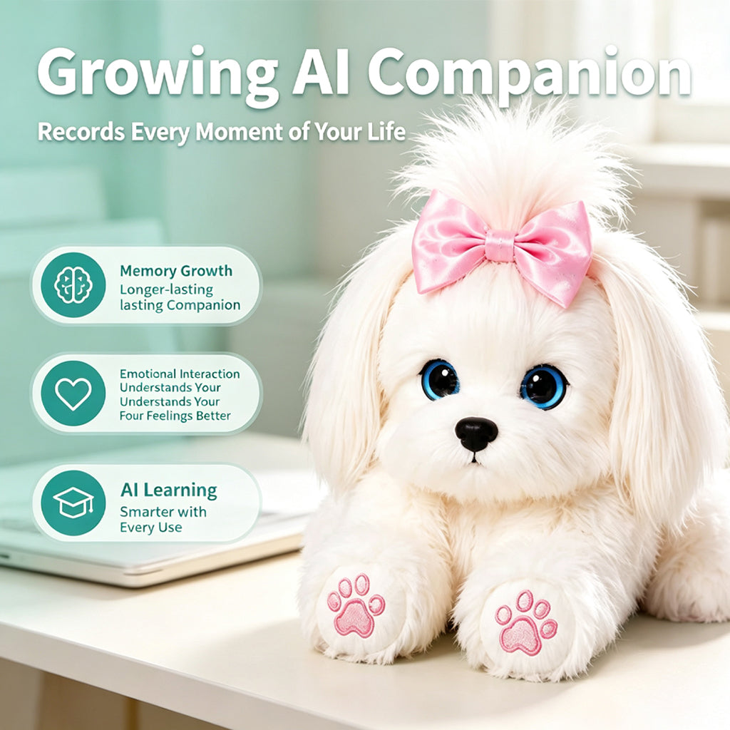 [SG Ready Stock] AI Smart Puppy Pipi Plush Toy | Interactive Voice Companion & Memory Growth Robot Dog for Kids