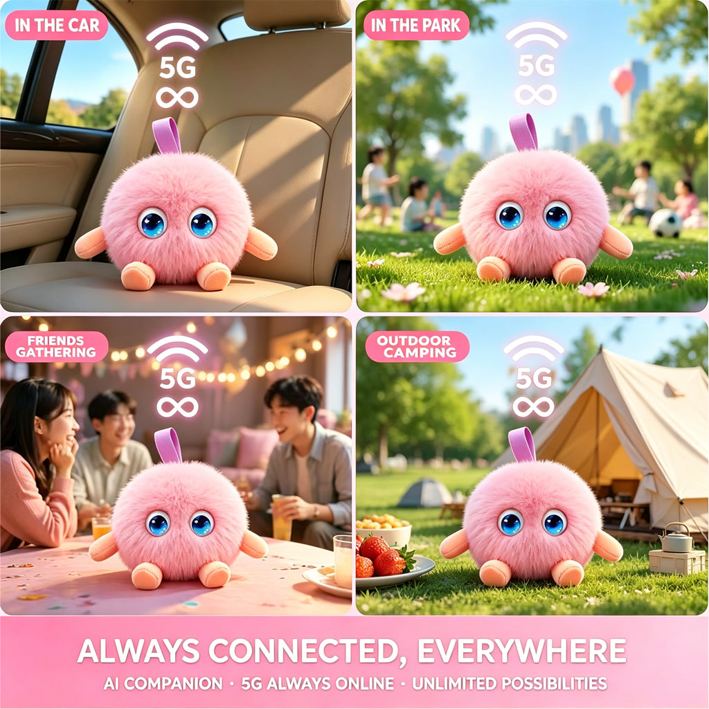 [SG Stock] 5G Smart AI Plush Toy | Interactive Backpack Charm & Desk Buddy | Voice Chat Storyteller Companion for Kids