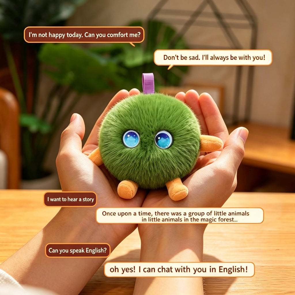 [SG Stock] 5G Smart AI Plush Toy | Interactive Backpack Charm & Desk Buddy | Voice Chat Storyteller Companion for Kids
