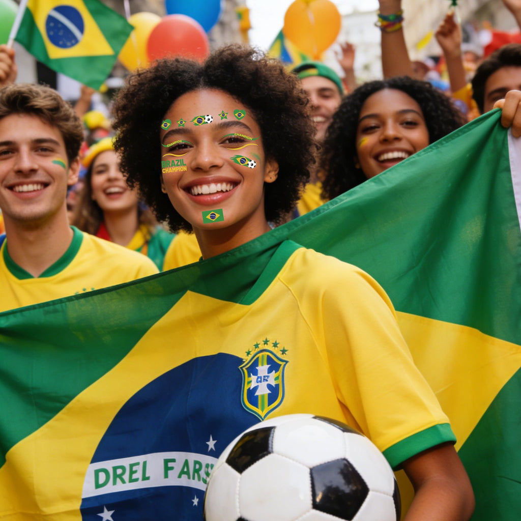 【SG Ready Stock】 3 Pcs/Set 2026 World Cup Flag Temporary Tattoos Waterproof Face Sticker Football Fan Gear