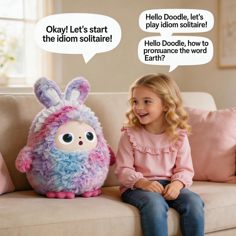 [SG Ready Stock] Ledoudoo AI Smart Interactive Plush Toy Kids Language Learning Multi-Language Educational Talking Companion Doll
