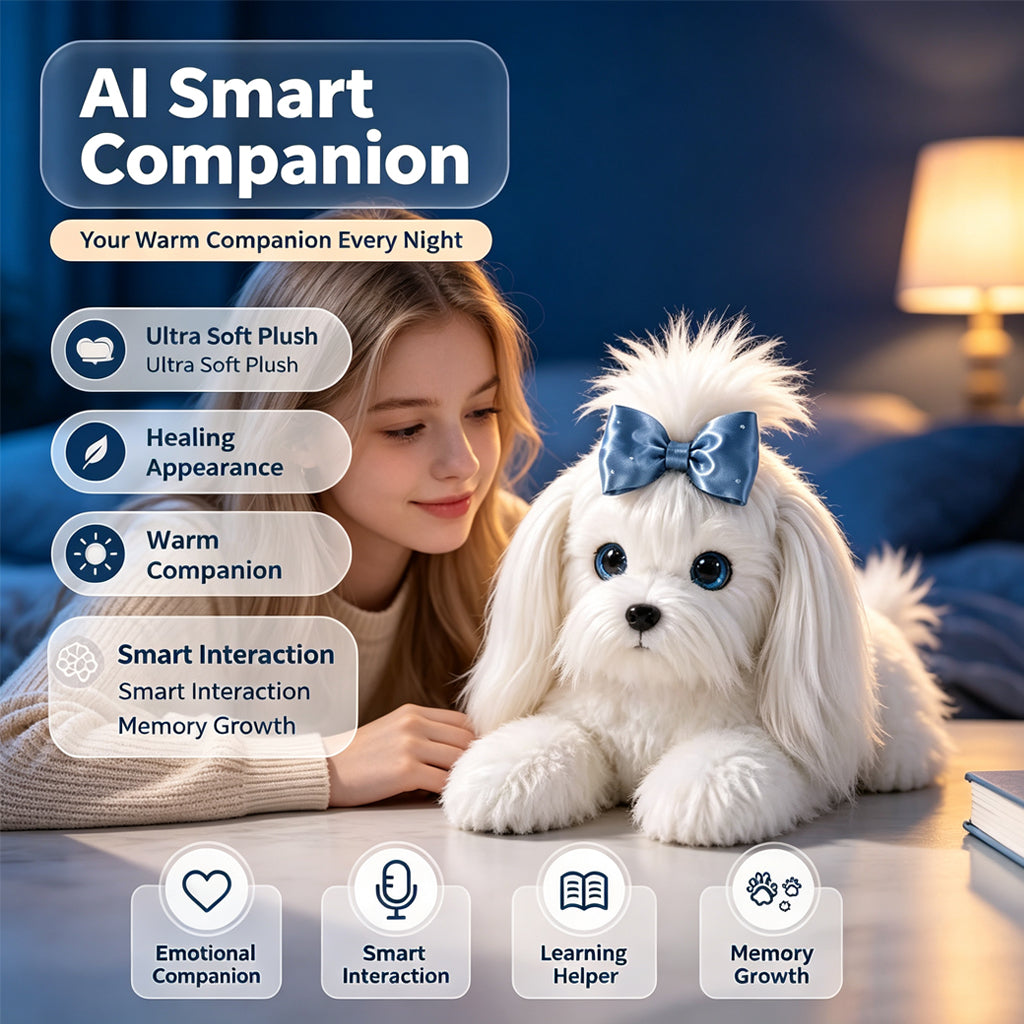 [SG Ready Stock] AI Smart Puppy Pipi Plush Toy | Interactive Voice Companion & Memory Growth Robot Dog for Kids