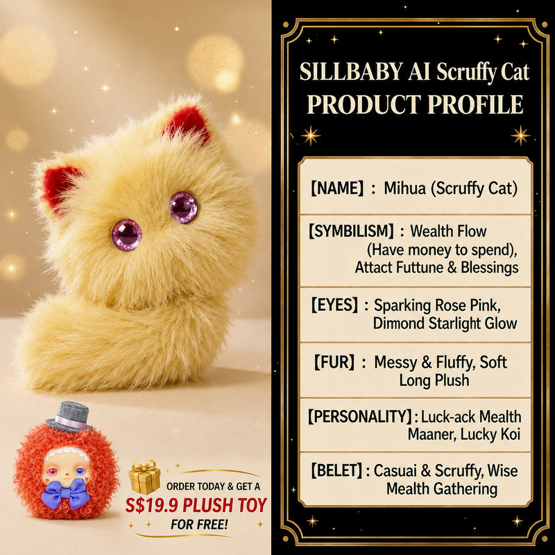 MIFA AI Interactive Smart Robot Cat Toy Built-in AI Chip 80+ Languages Voice Control Fluffy Plush Fortune Cat [Local Seller]