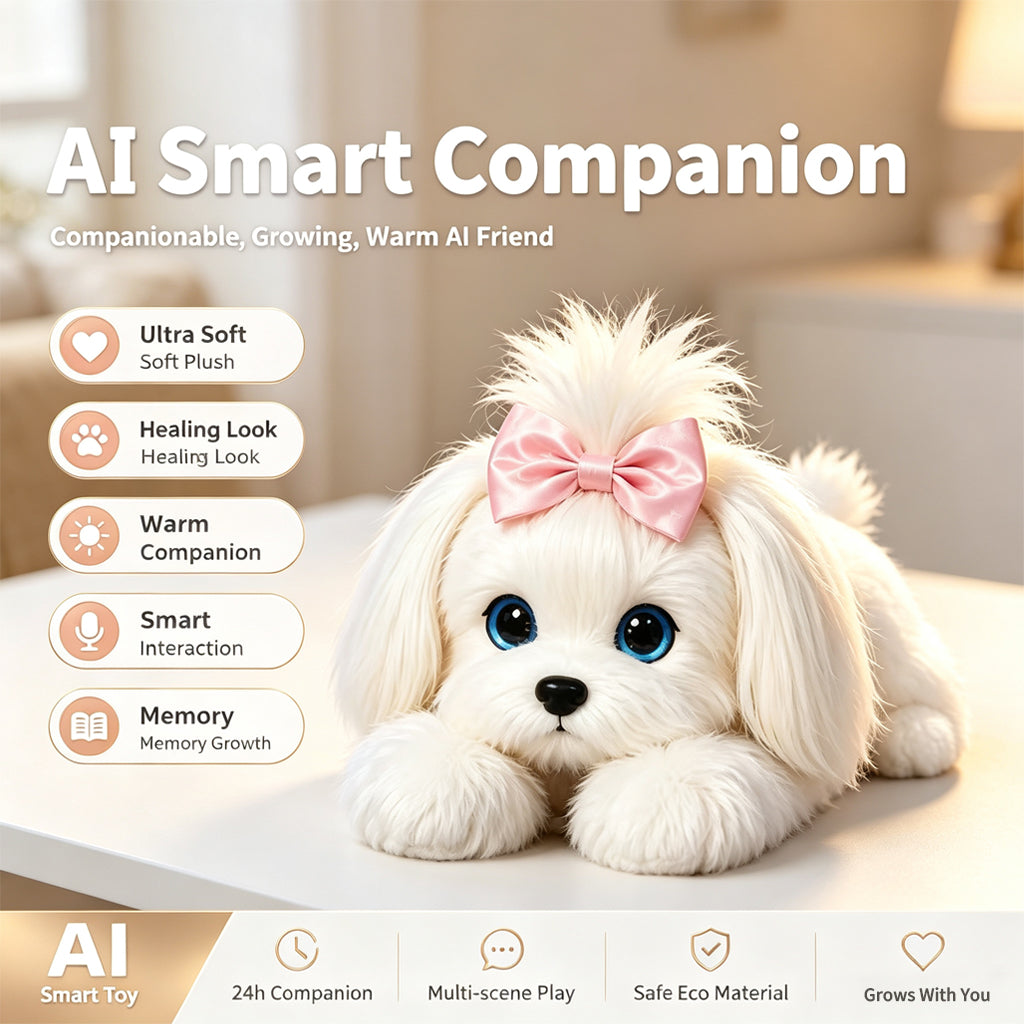 [SG Ready Stock] AI Smart Puppy Pipi Plush Toy | Interactive Voice Companion & Memory Growth Robot Dog for Kids