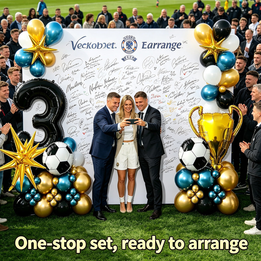 SG Ready Stock】 Soccer Champion Birthday Balloon Set Football Trophy Foil Number Balloons Party Decoration Supplies