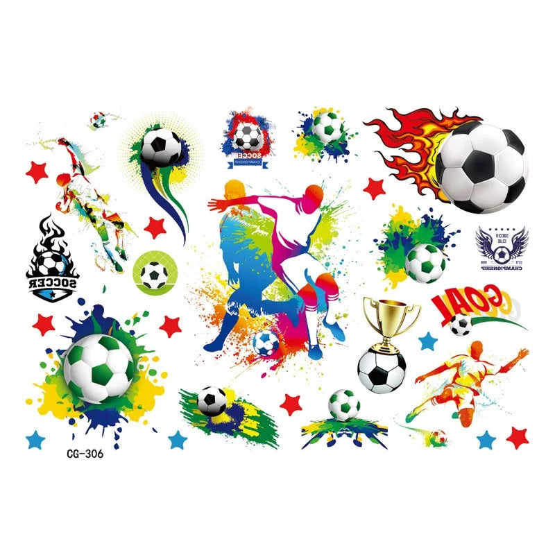 [SG Stock] Waterproof Sports Temporary Tattoos | 2026 World Cup Soccer & Basketball Fake Tattoo Stickers for Kids Party