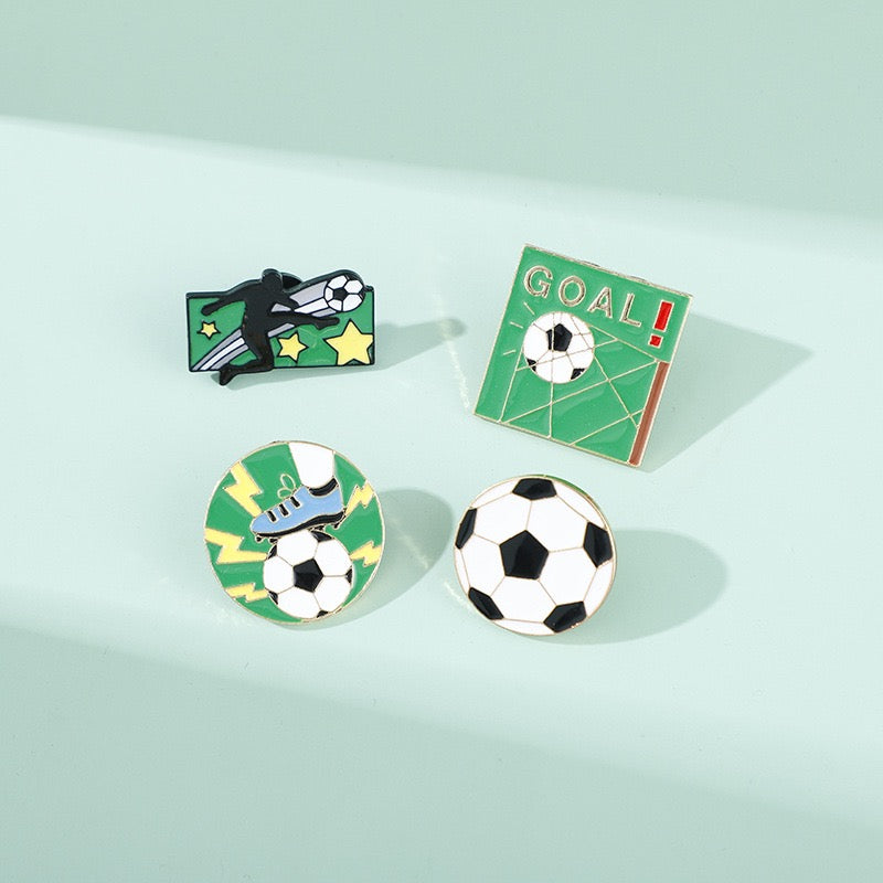 [SG Ready Stock] Premium Enamel Pins Collection | Football Jersey Soccer Star Lapel Badges | Singapore National Flag Sports Theme Metal Brooch for Backpacks Caps