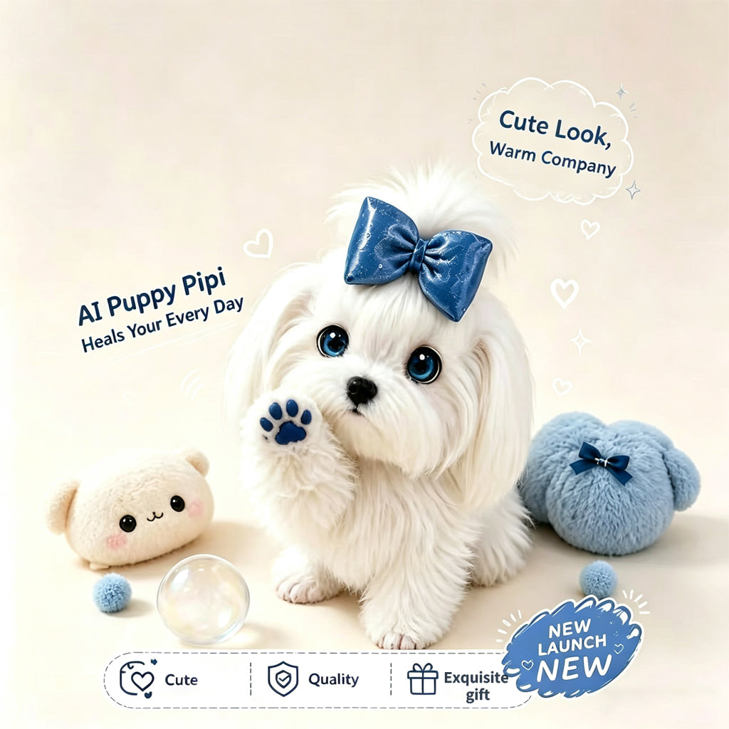 [SG Ready Stock] AI Smart Puppy Pipi Plush Toy | Interactive Voice Companion & Memory Growth Robot Dog for Kids