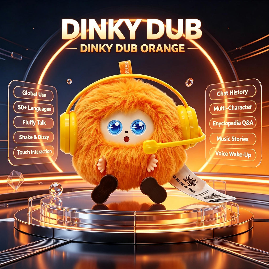 [SG Ready Stock] Dinky Dub AI Smart Plush Toy | 50+ Languages Voice Chat Desktop Pet | Interactive Companion Robot for Kids & Adults