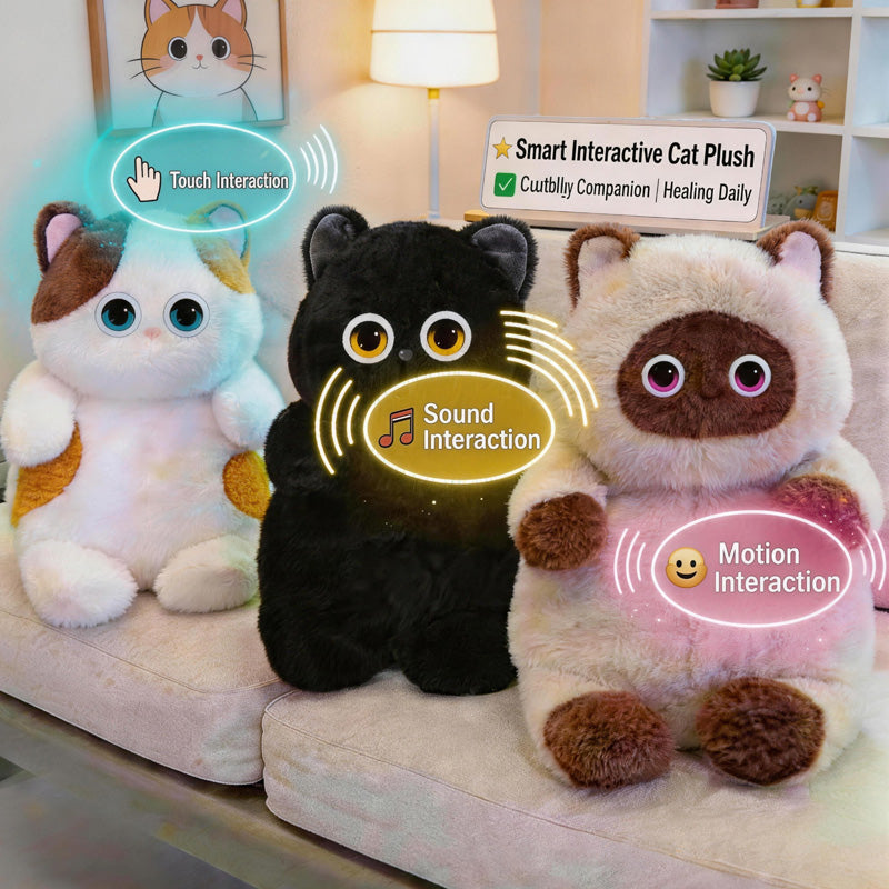 [SG Ready Stock] Meow Smart AI Cat Plush Interactive Talking Doll Educational Learning Machine Multi-Dialog Kids Toy