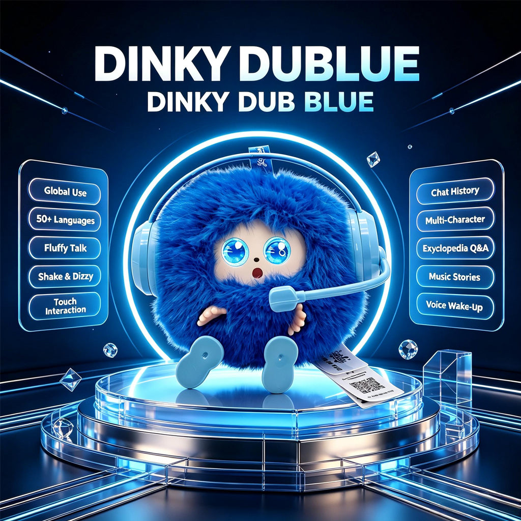 [SG Ready Stock] Dinky Dub AI Smart Plush Toy | 50+ Languages Voice Chat Desktop Pet | Interactive Companion Robot for Kids & Adults