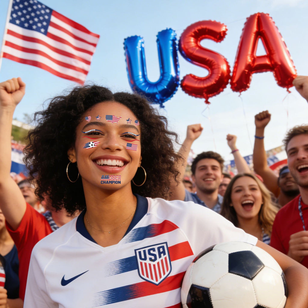 【SG Ready Stock】 3 Pcs/Set 2026 World Cup Flag Temporary Tattoos Waterproof Face Sticker Football Fan Gear