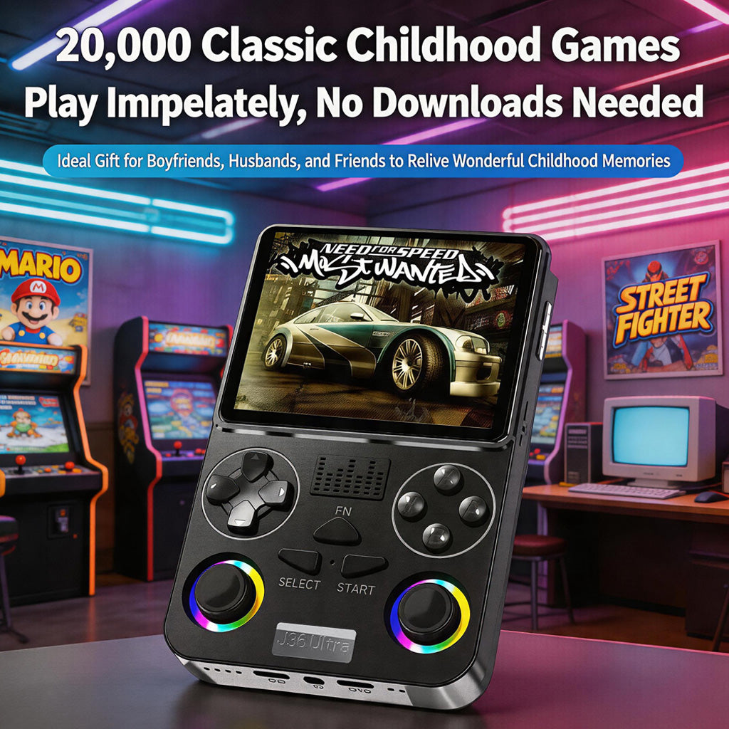 [Ready Stock] J36 Ultra Retro Handheld Game Console 3.5" Screen 20,000+ Games Portable Emulator Console 3000mAh Long Battery Life