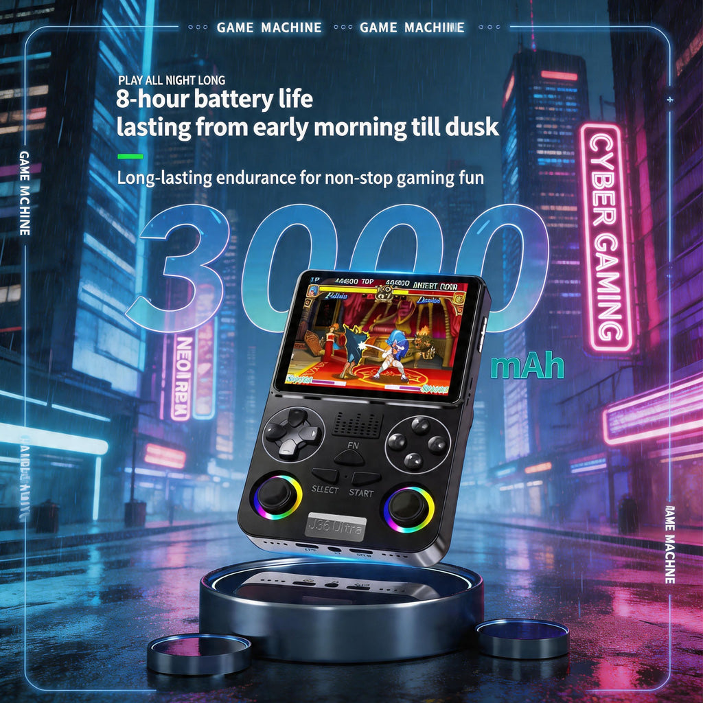 [Ready Stock] J36 Ultra Retro Handheld Game Console 3.5" Screen 20,000+ Games Portable Emulator Console 3000mAh Long Battery Life